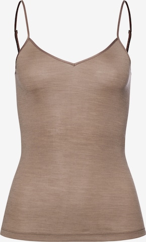 Haut ' Woolen Silk ' Hanro en marron : devant