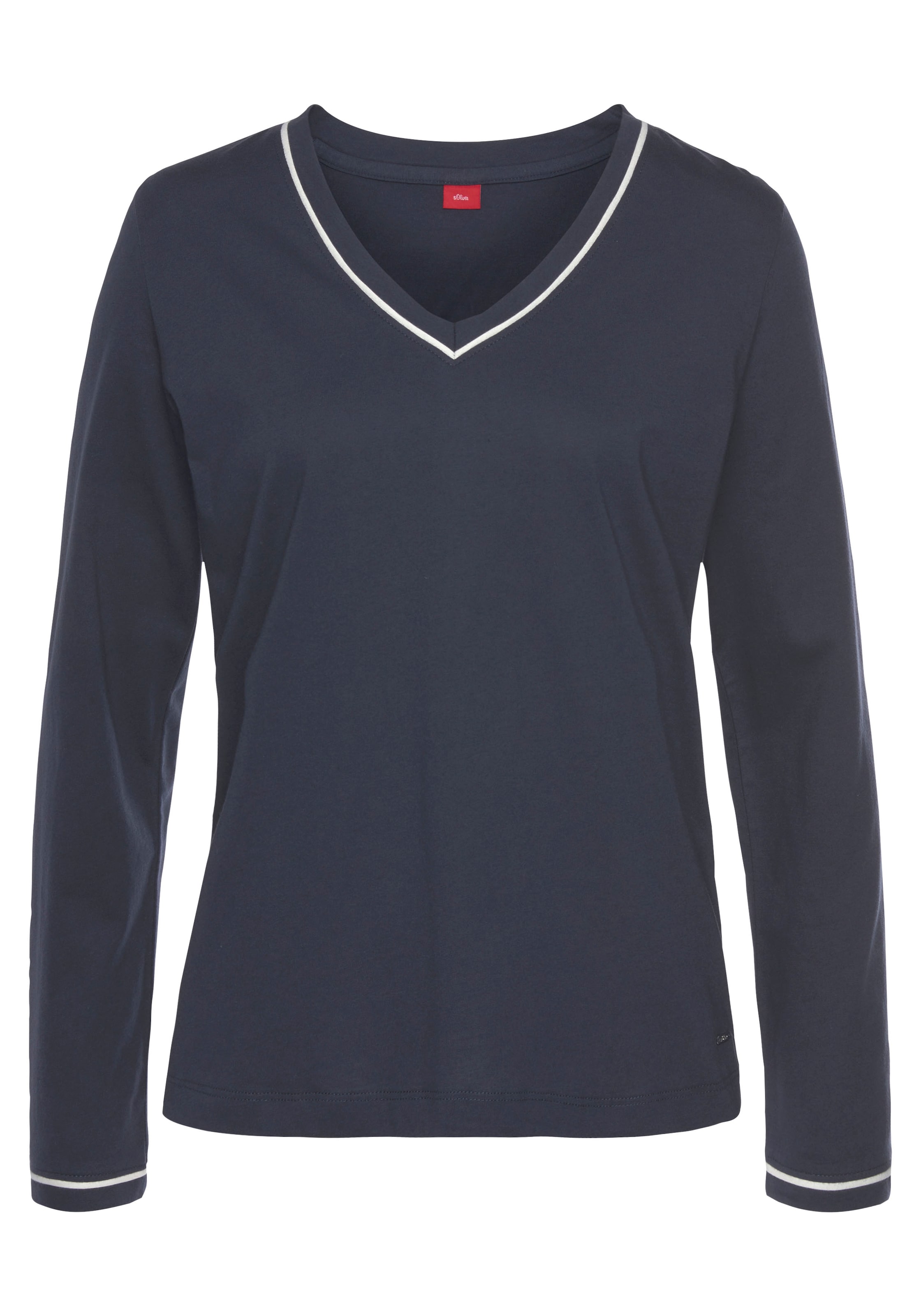 s.Oliver Μπλουζάκι ύπνου σε μπλε: μπροστά