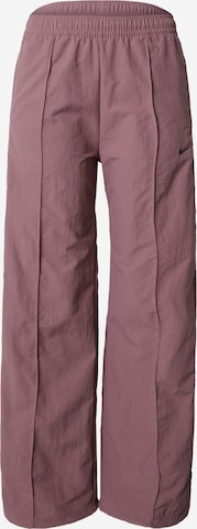 Nike Sportswear - Perna larga Calças com vincos em castanho: frente