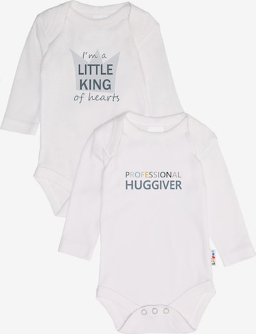 LILIPUT Romper/Bodysuit 'Little King Professional Huggiver' in White: front