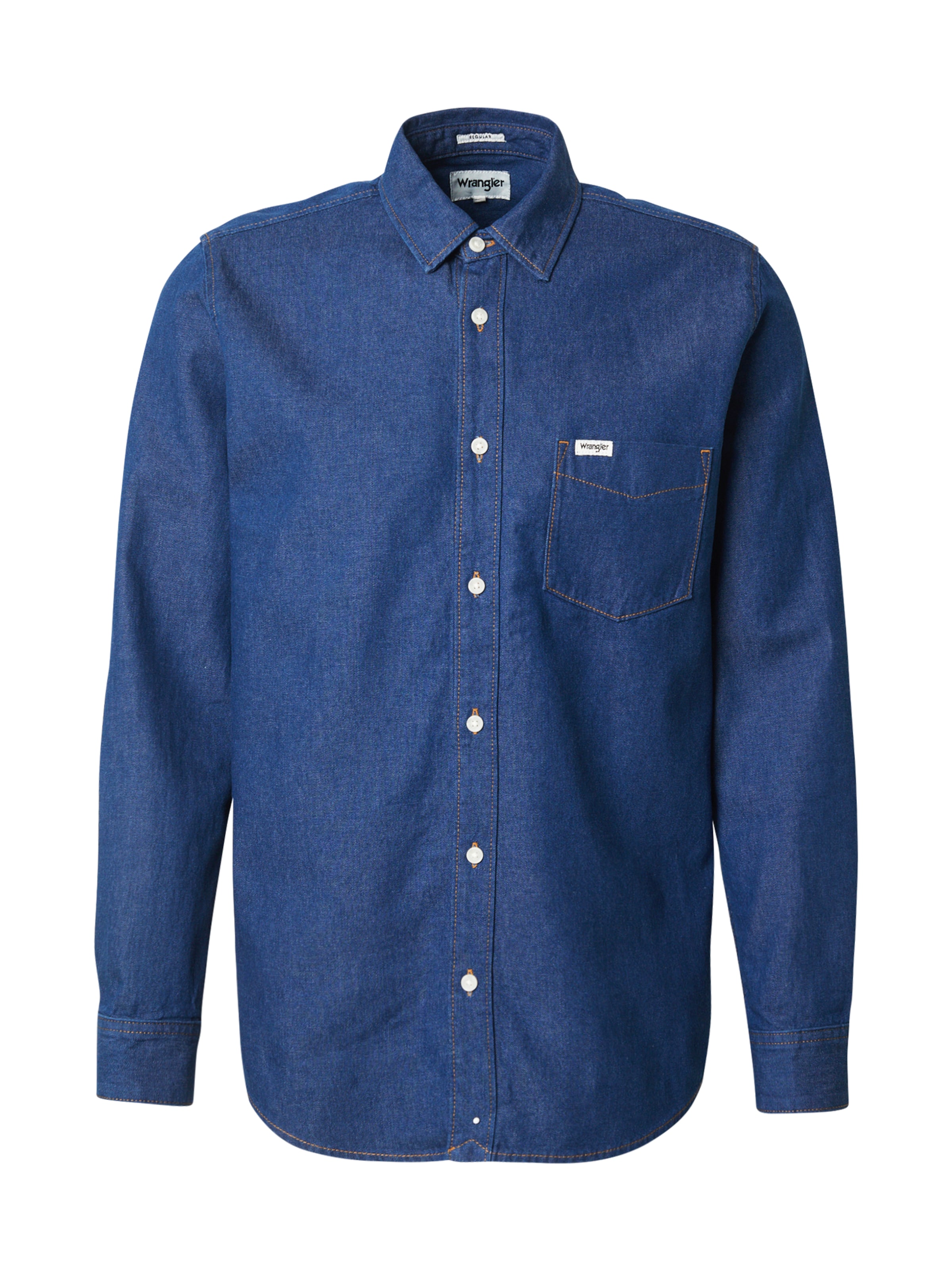 WRANGLER Regular Fit Hemd in Blau: Vorderseite