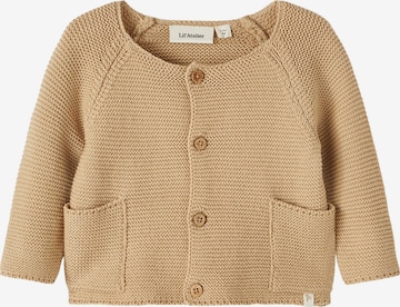 Lil ' Atelier Kids Gebreid vest 'Laguno' in Beige: voorkant