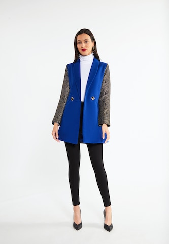 faina - Sobretudo meia-estação em azul