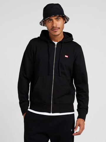 DIESEL Zip-Up Hoodie 'GINN' in Black: front