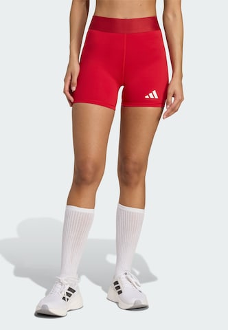 ADIDAS PERFORMANCE - Skinny Pantalón deportivo en rojo: frente