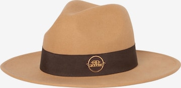 Giodoro Hattu 'Alvossi Fedora Felt Hat with Brown Ribbon' värissä beige: etupuoli