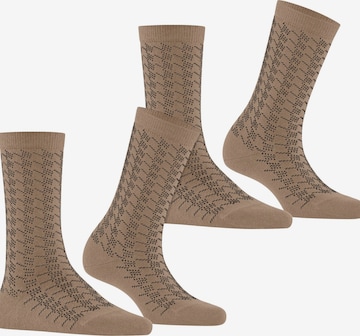 ESPRIT Socks 'Pepita Pattern 2-Pack' in Beige: front