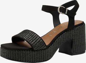 Sandales Tamaris en noir : devant
