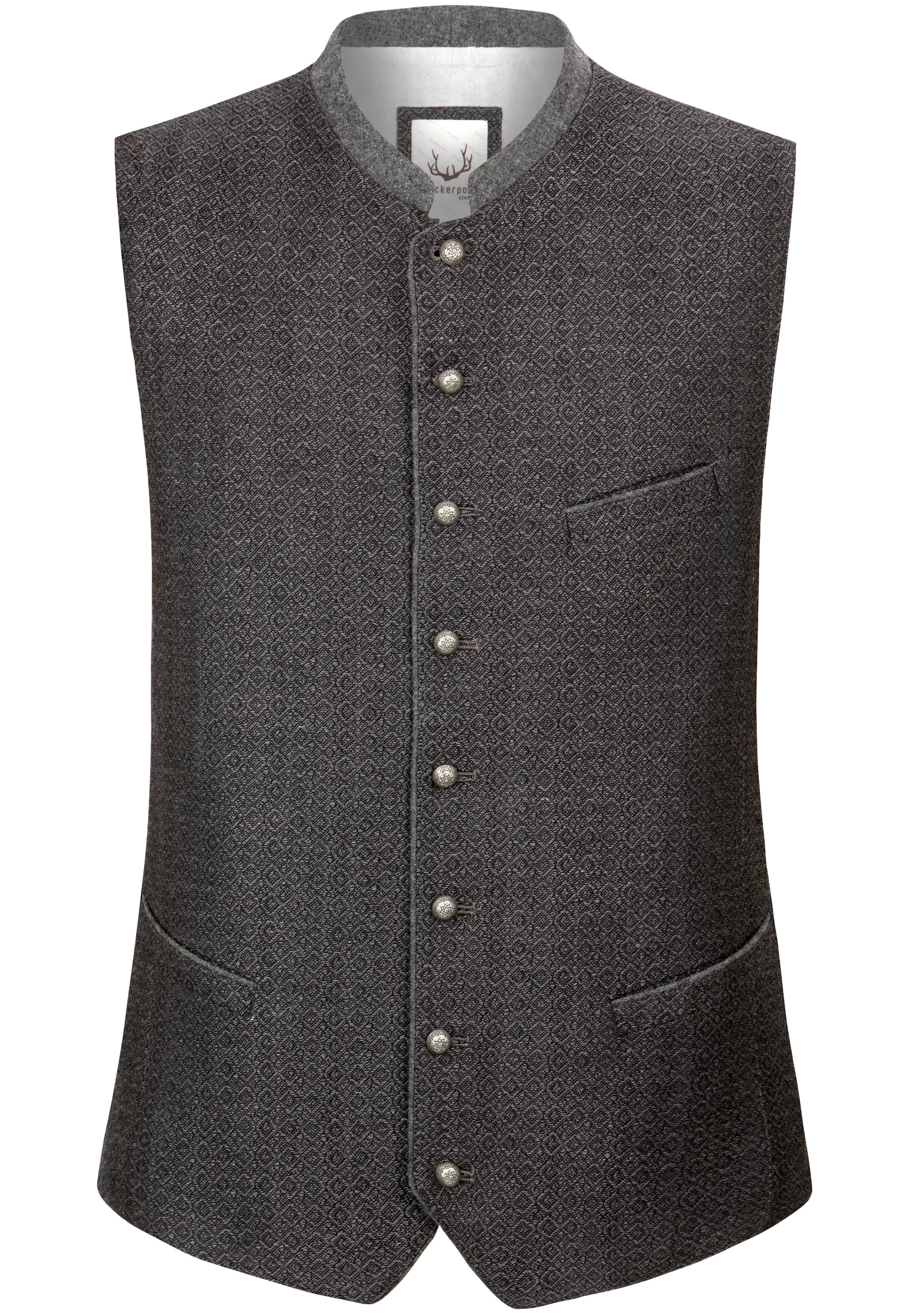 STOCKERPOINT Trachtenweste 'Pino' in Grau: Vorderseite