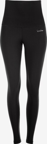 Slimfit Pantaloni sport 'Hwl102' de la Winshape pe negru: față