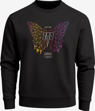 Neverless Sweatshirt 'Not the End' in Schwarz: Vorderseite