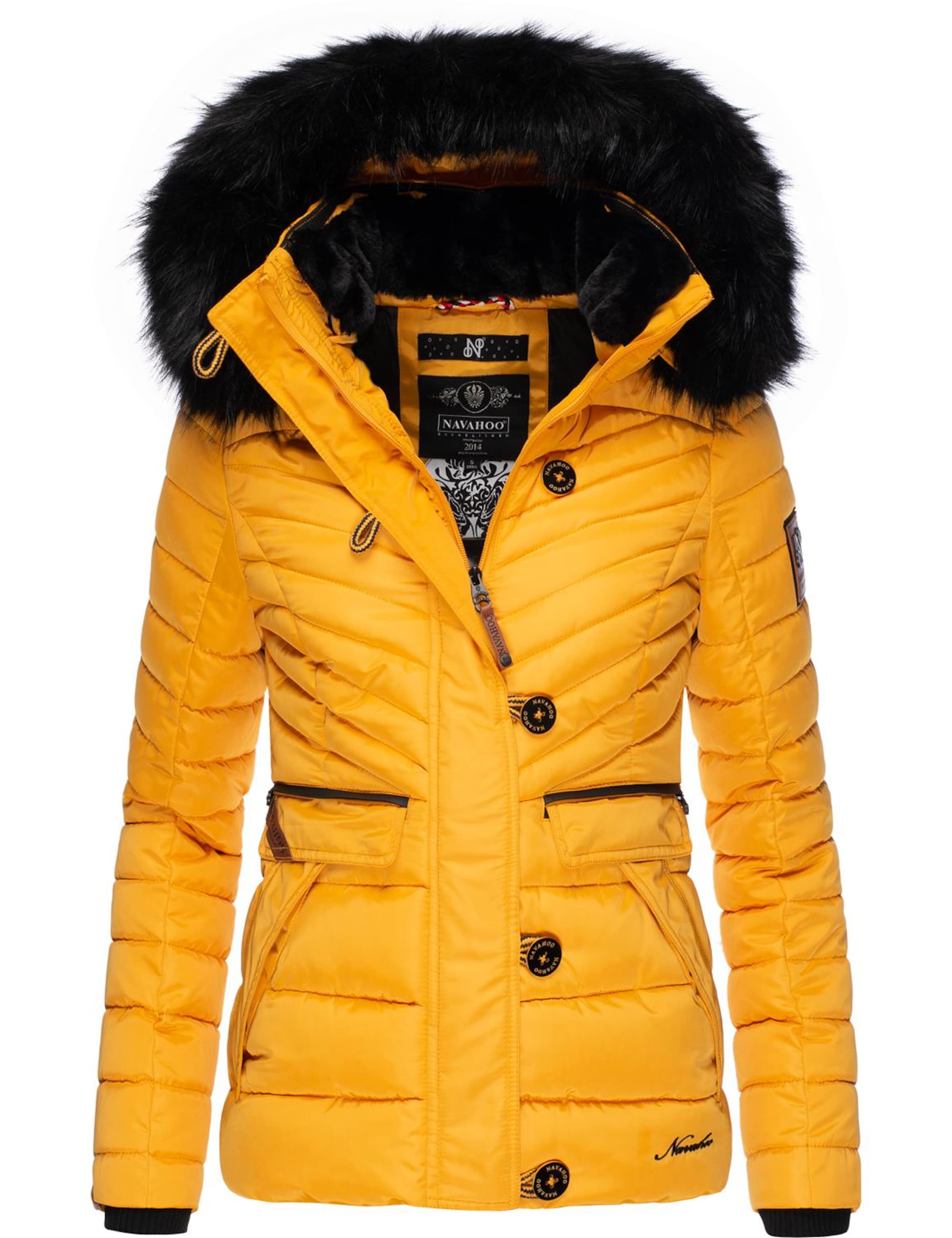 NAVAHOO Χειμερινό μπουφάν 'Wisteriaa' σε κίτρινο: μπροστά