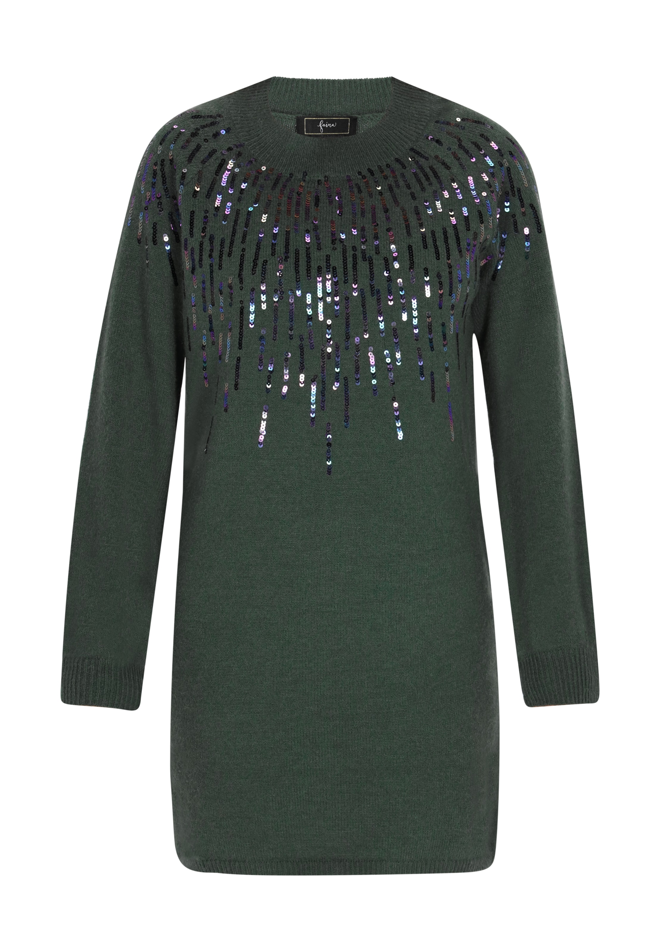 faina Kootud kleit, värv roheline: eest vaates