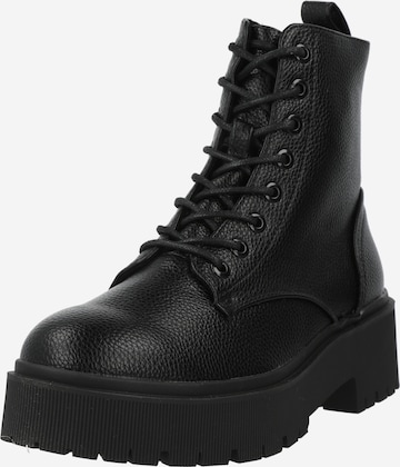 BULLBOXER Lace-Up Ankle Boots in Black: front