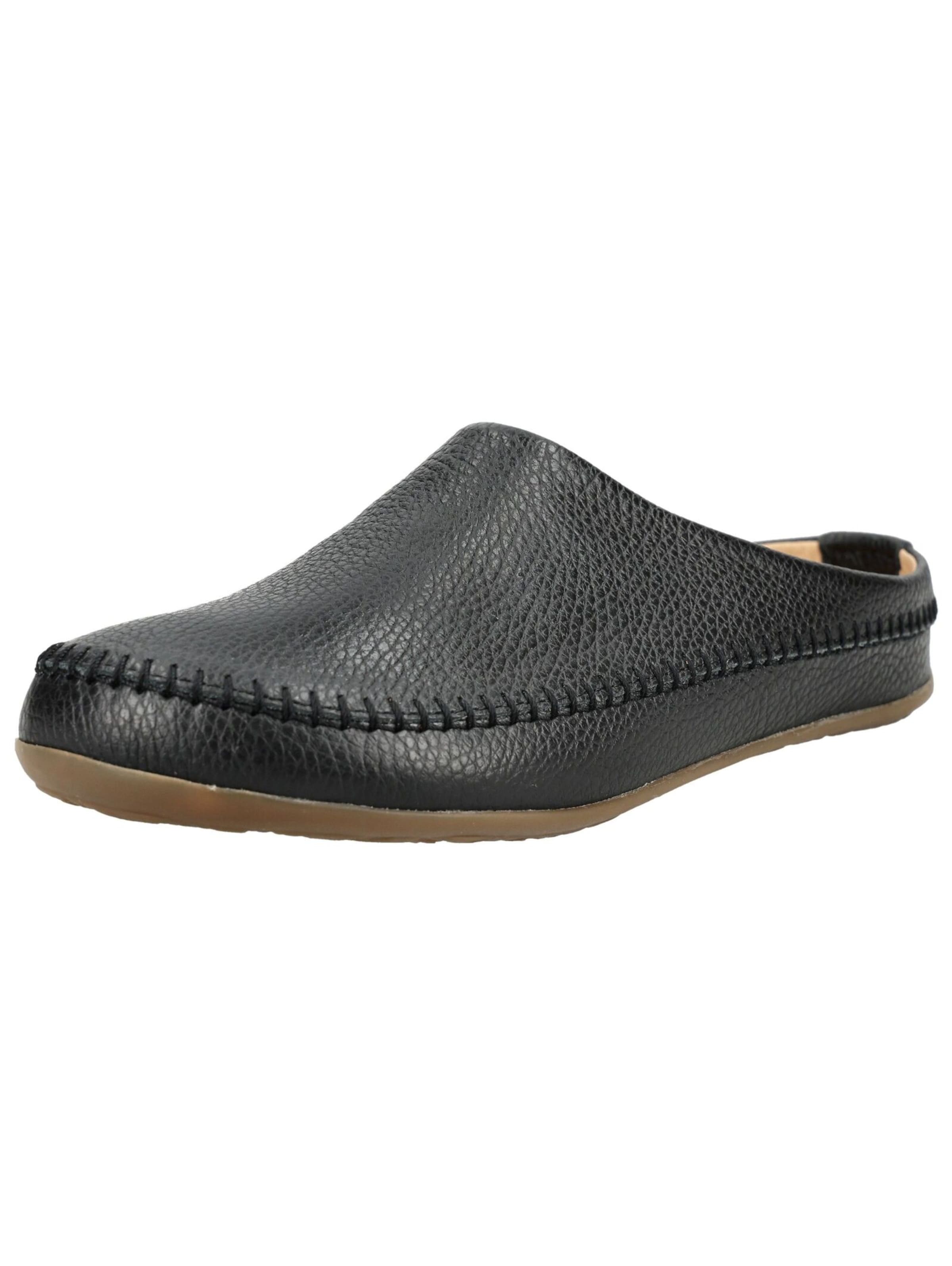 HAFLINGER Hausschuh in Schwarz: Vorderseite