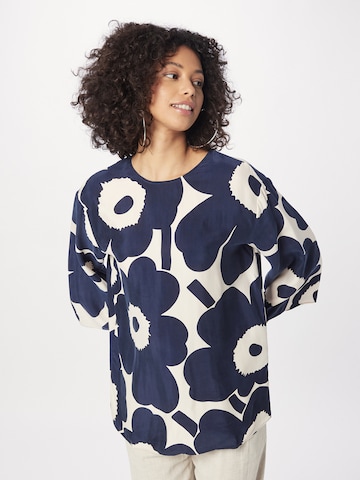 Marimekko Blus 'Oaja' i vit: framsida