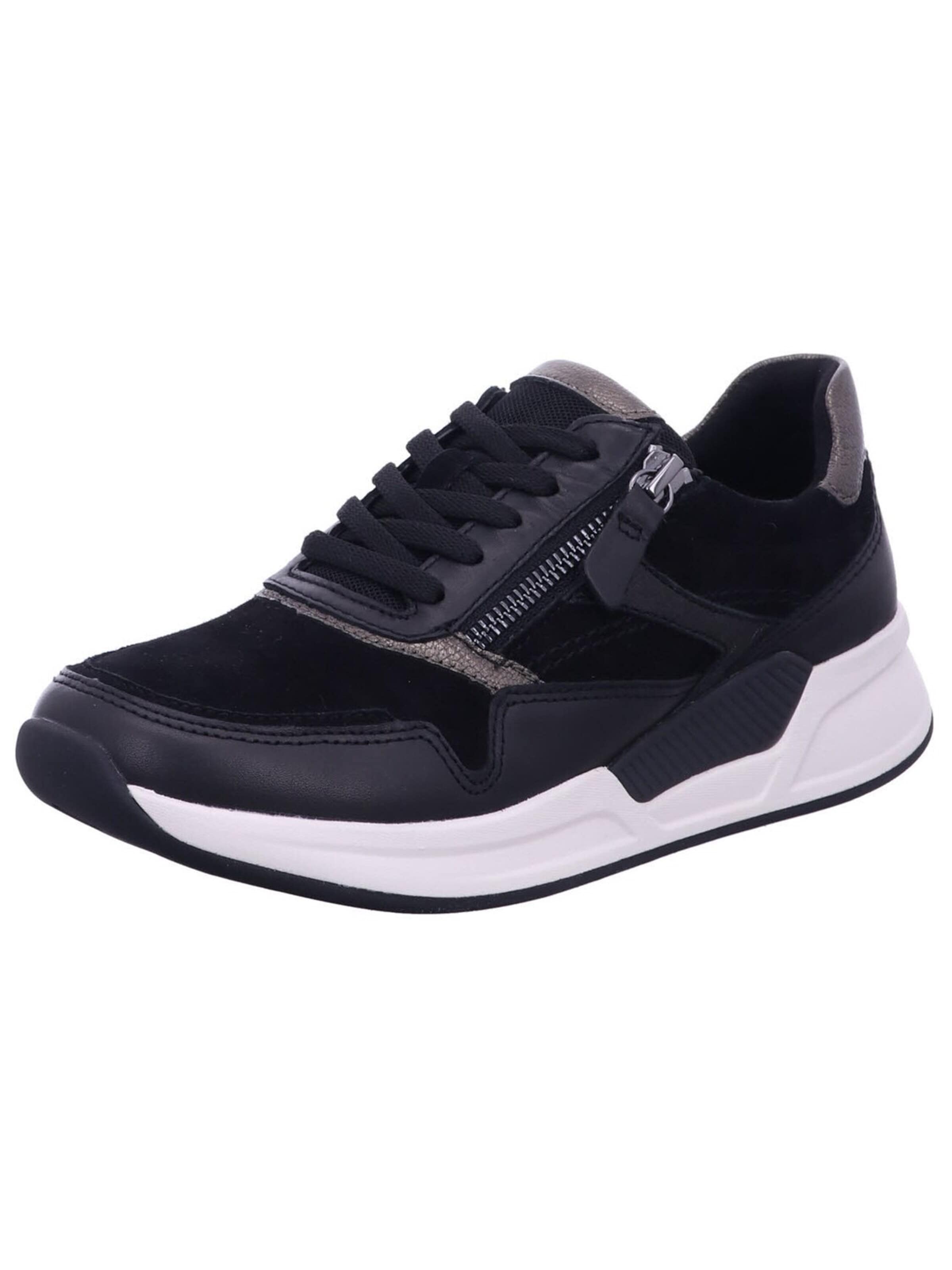 Gabor Comfort Baskets basses 'Sneaker Low Damen 76.957.37 Echtleder in schwarz' en 39 en noir, Vue avec produit