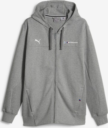 PUMA Athletic Zip-Up Hoodie in Grey: front