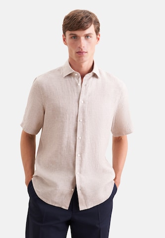Coupe slim Chemise business SEIDENSTICKER en beige : devant