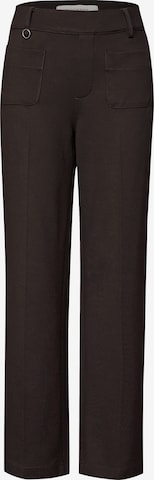 STREET ONE Trousers with creases in Brown: front
