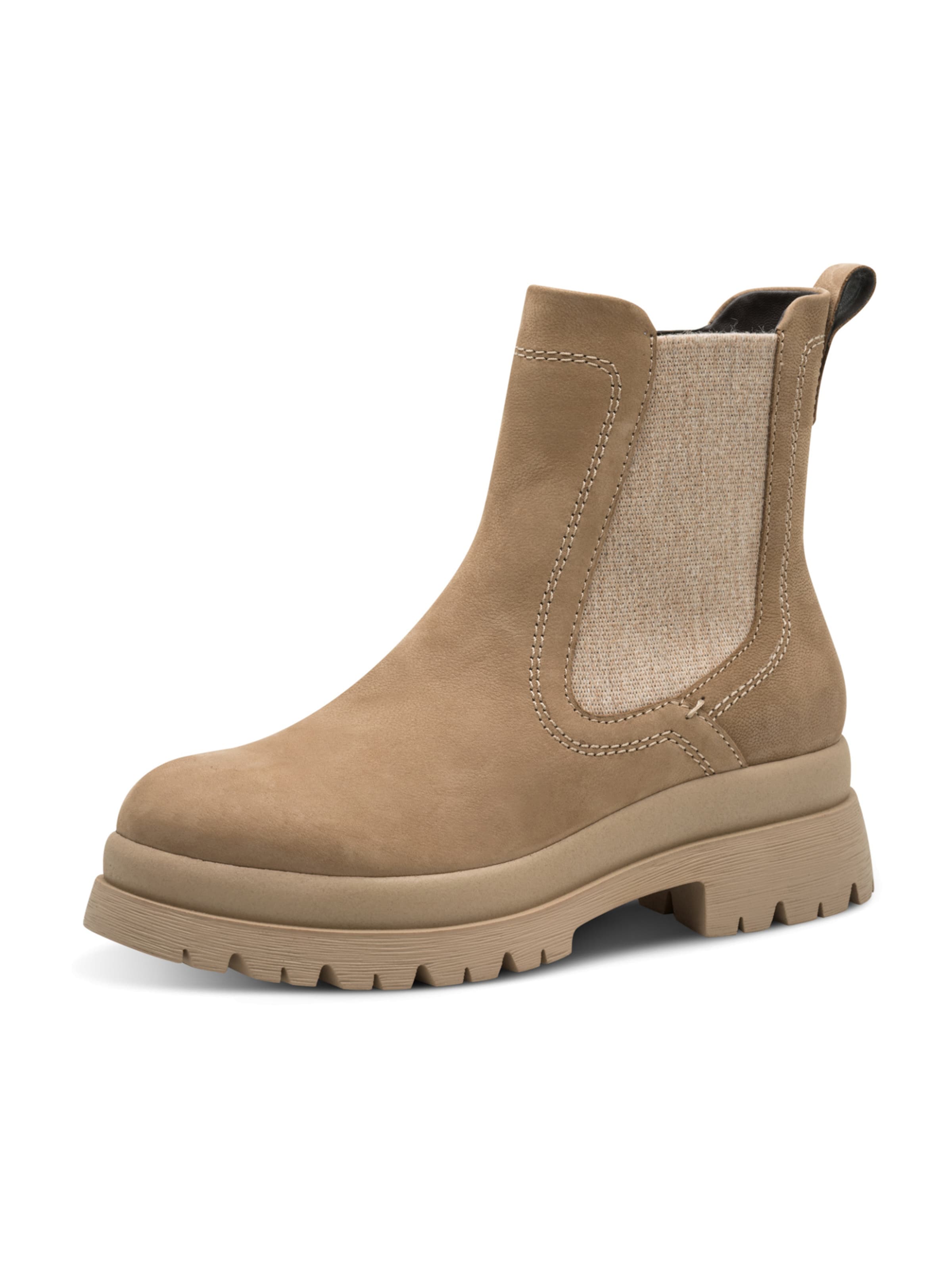 Tamaris Chelsea boots in Beige: front