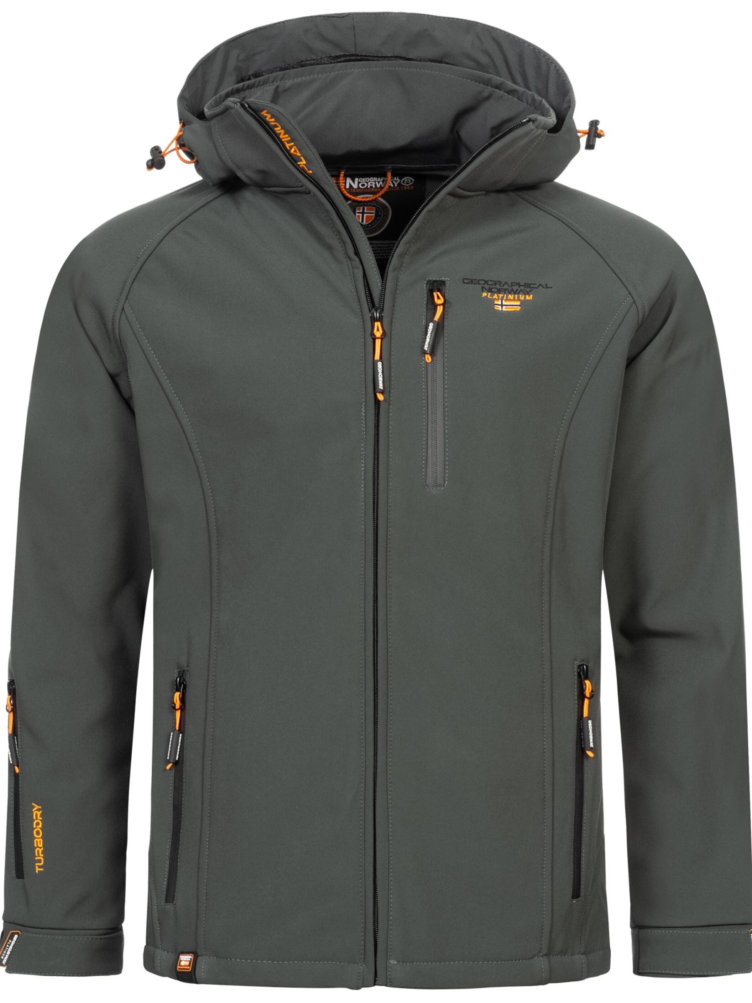 GEOGRAPHICAL NORWAY Übergangsjacke 'Herren Herbst Winter Jacke Softshell Jacke Outdoor Regen Übergangs'‌‌‌‌‌ in 4XL in dunkelgrau, Produktansicht