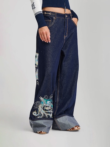 Ed Hardy - Loosefit Vaquero en azul: frente