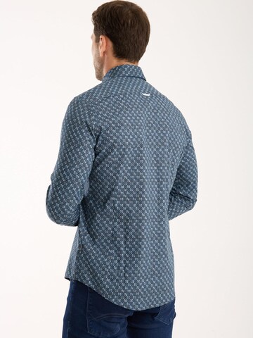 Coupe slim Chemise business 'Donatello Poplin Stretch Man Shirt Blue Light Blue' 7Camicie en bleu