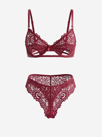 Cupshe Klasický Soupravy prádla 'Lace' – červená