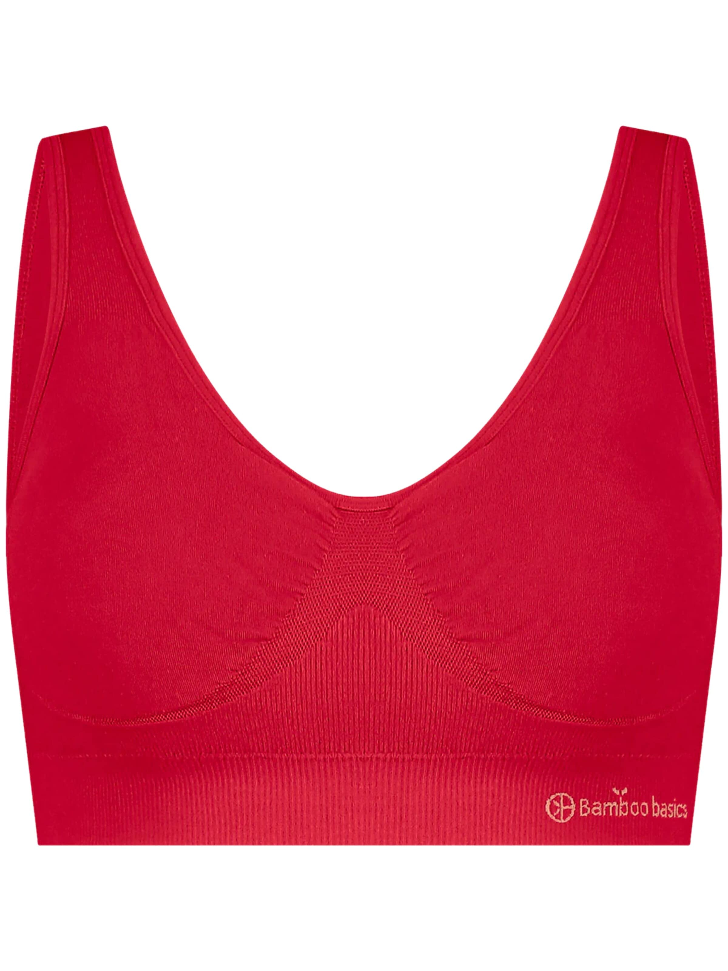 Bamboo basics Bustier BH 'Fleur' in Rood: voorkant