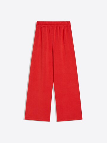 Bershka Široký strih Nohavice - Červená