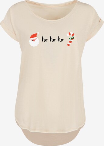T-shirt 'Ho Ho Ho Weihnachten Christmas' F4NT4STIC en beige : devant
