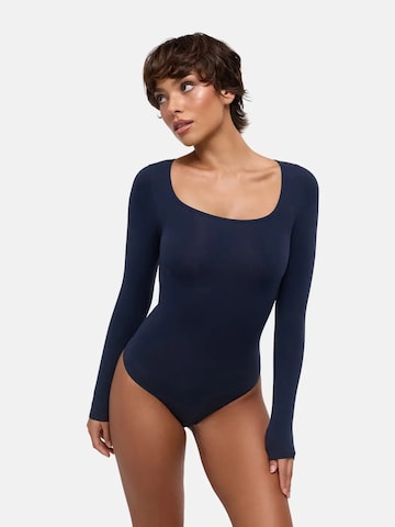 cfab - Body moldeador 'Clean Longsleeve Squareneck Sculpting Bodysuit with String' en azul