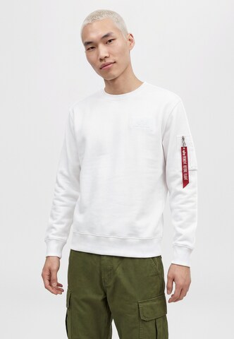 Felpa di ALPHA INDUSTRIES in bianco: frontale