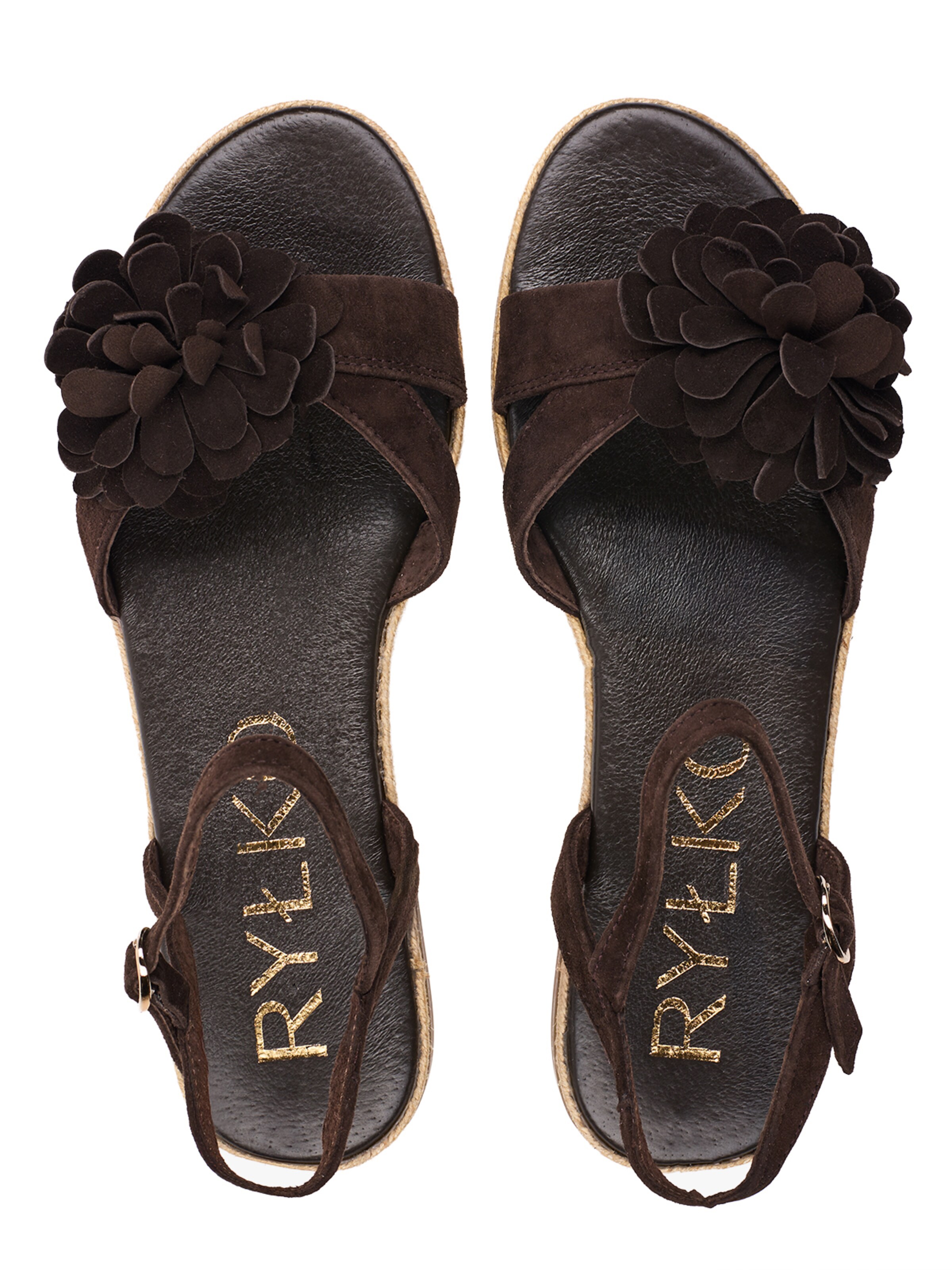 RYŁKO Сандали с каишка в кафяво