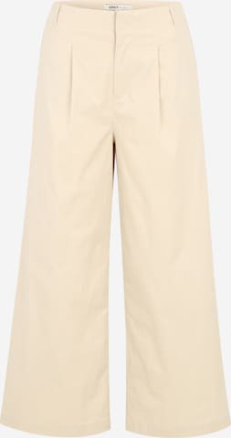 Only PetiteWide Leg/ Široke nogavice Hlače s naborima 'ONLTANNY' - bijela boja: prednji dio