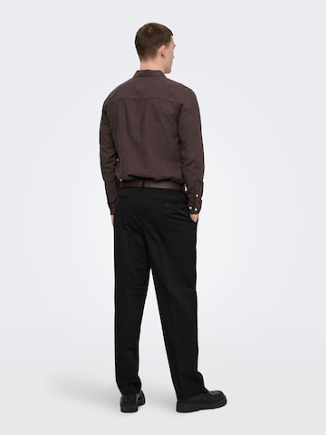 Only & Sons Slim fit Overhemd 'ONSCaiden' in Bruin