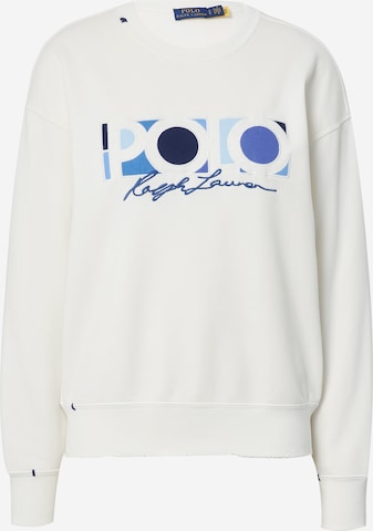 Sweat-shirt Polo Ralph Lauren en blanc : devant