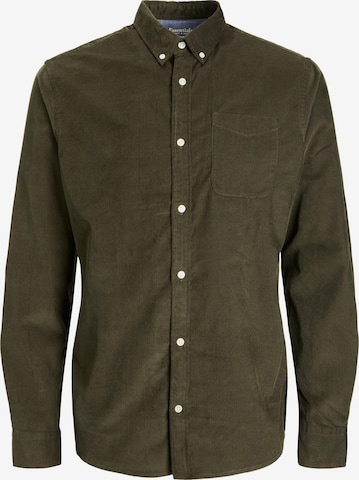 JACK & JONES Button Up Shirt in Green: front