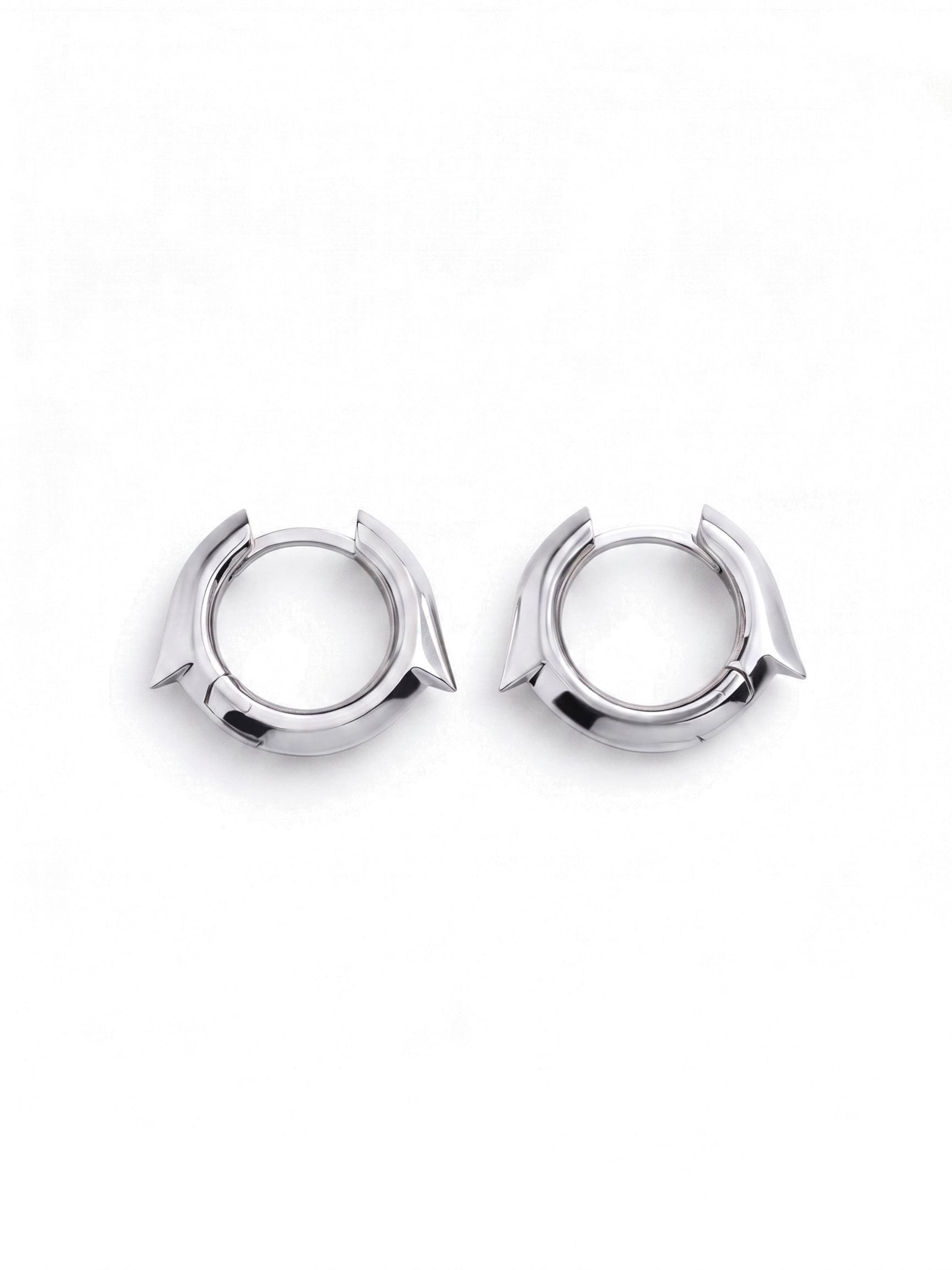 REYTEL Earrings 'THE THORN' in Silver: front