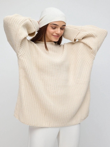 No Matter What Oversized sweater in Beige: front