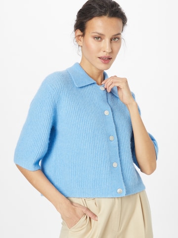 JUST FEMALE Knit Cardigan 'Rebelo' in Blue: front