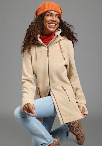 POLARINO Fleece Jacket in Beige: front