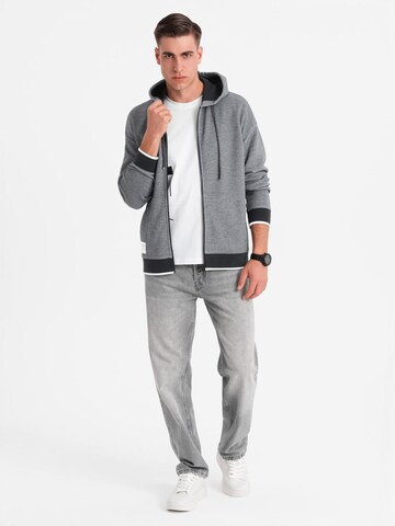 Ombre Sweatvest 'OM-SSZP-0191' in Zwart