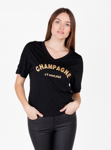 Tricou 'WT CHAMPAGNE' de la Key Largo pe negru: față