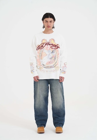 Ed HardySweater majica 'Ride Into Hell' - bijela boja