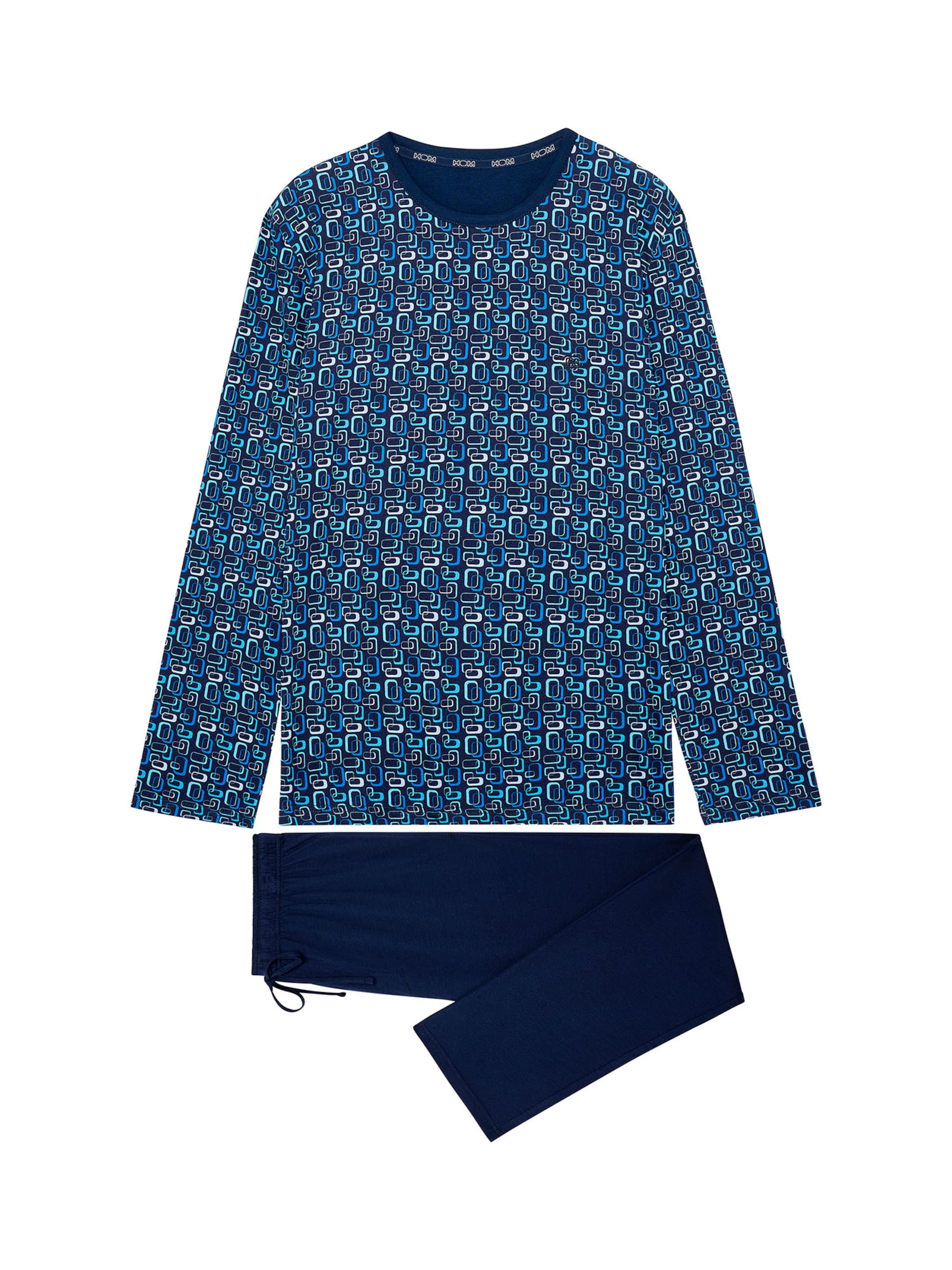Pyjama long ' Elvis ' HOM en bleu : devant