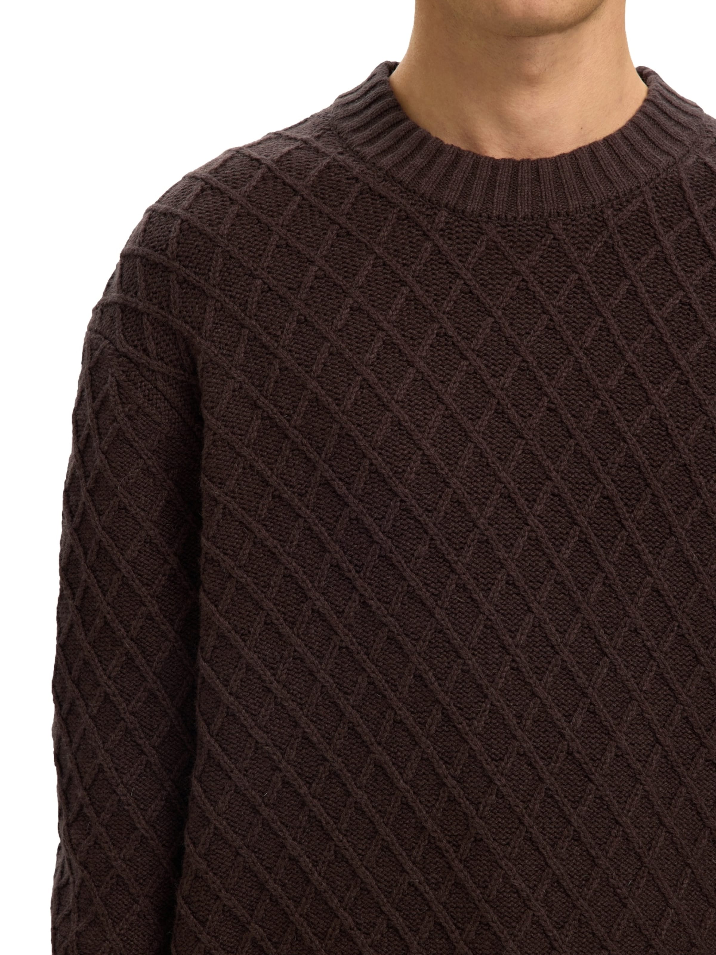 SELECTED Sveter - Hnedá