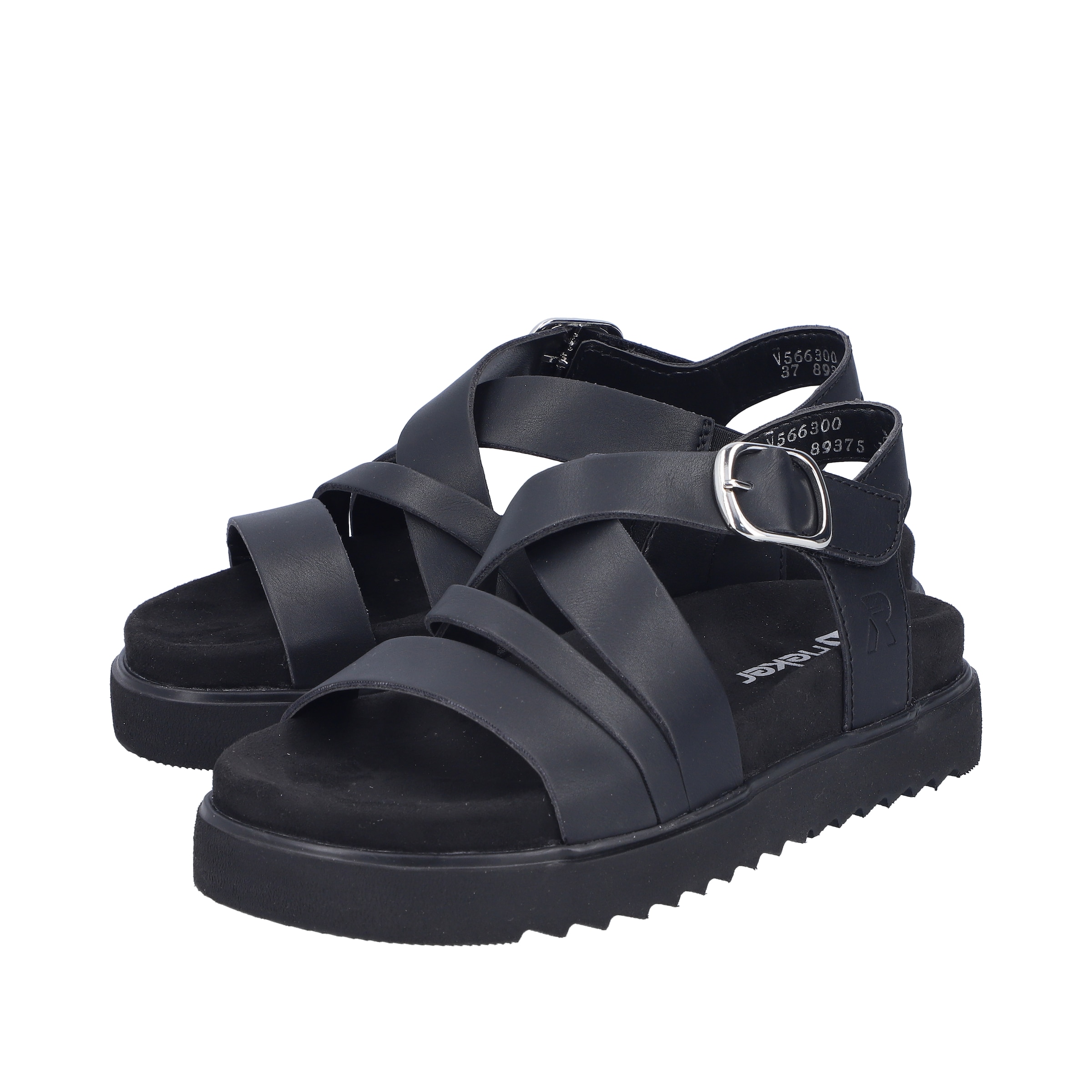 Rieker Strap Sandals 'V5663' in Black
