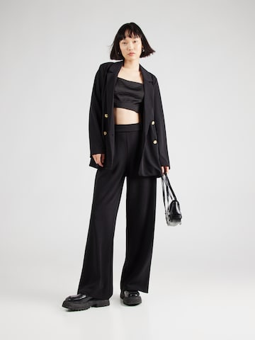 VILA Wide leg Bandplooibroek 'CLARRY' in Zwart